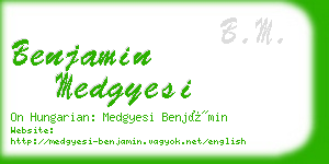 benjamin medgyesi business card